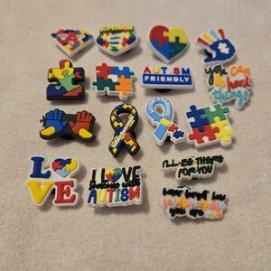 16pcs/set Autism Awareness Shoe/Crocs Charms